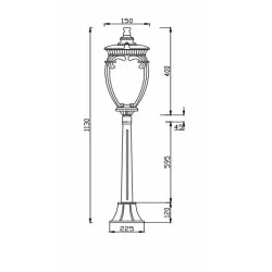 Maytoni outdoor pedestal, garden luminaire Fleur, 1xE27x60W, IP44, Bronze Antique, O414FL-01BZ1