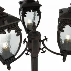 Maytoni outdoor pedestal, garden luminaire Fleur, 3xE27x60W, IP44, Bronze Antique, O414FL-03BZ