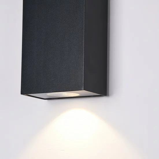 Maytoni уличная настенная лампа Times Square, LED, 6W, 480lm, 3000K, IP54, черный, O581WL-L6B