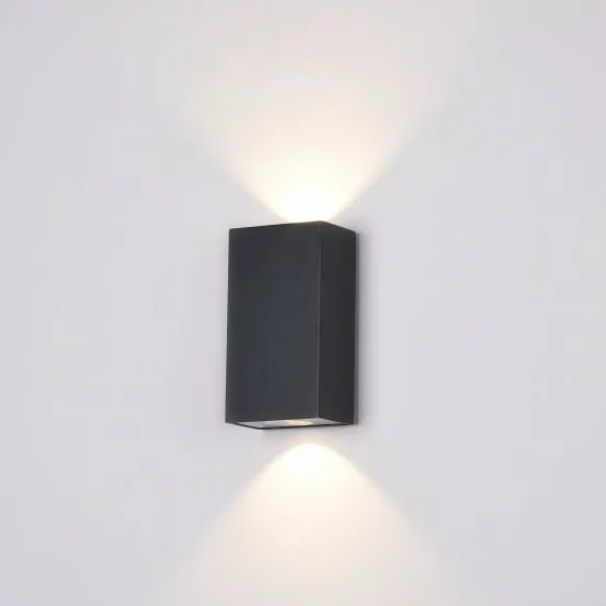 Maytoni уличная настенная лампа Times Square, LED, 6W, 480lm, 3000K, IP54, черный, O581WL-L6B