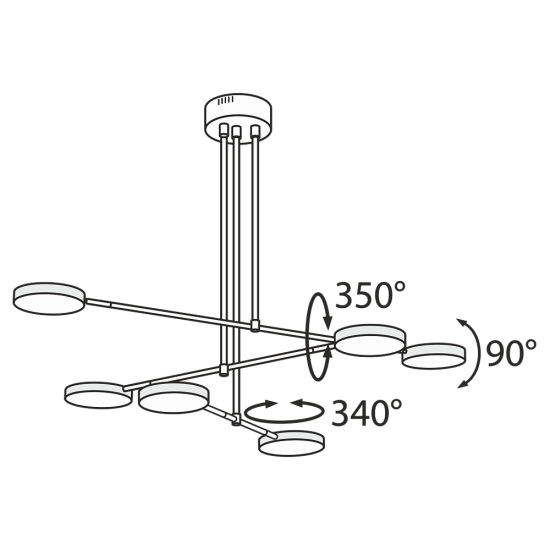 MAYTONI pendant lamp LED, 38W, 3000K, 2100lm, Fad MOD070PL-L38B3K