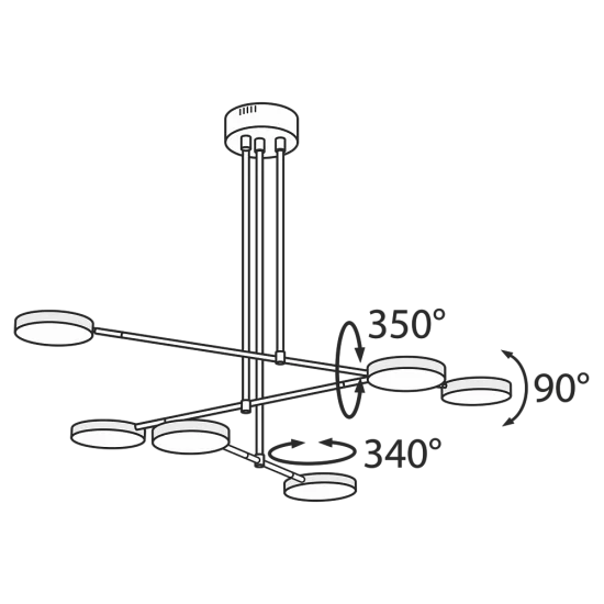 MAYTONI pendant lamp LED, 38W, 3000K, 2100lm, Fad MOD070PL-L38B3K