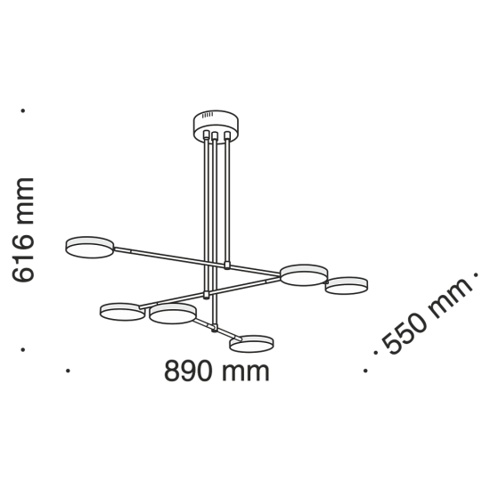MAYTONI pendant lamp LED, 38W, 3000K, 2100lm, Fad MOD070PL-L38B3K
