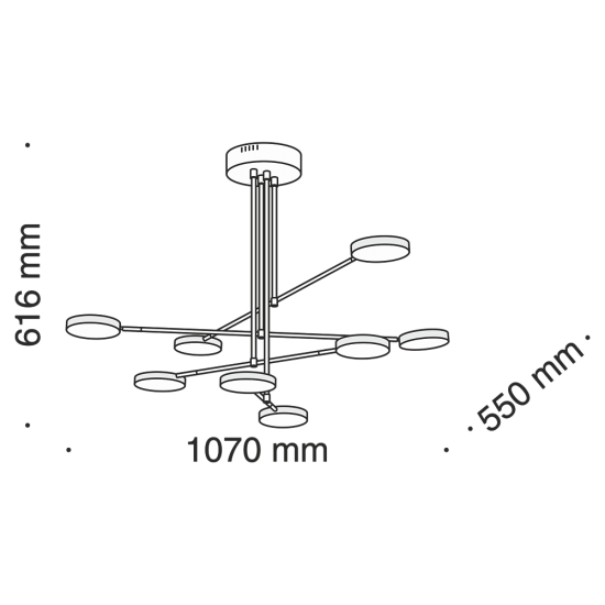 MAYTONI pendant lamp LED, 48W, 3000K, 2200lm, Fad MOD070PL-L48B3K