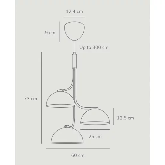 Nordlux pendant light 3xE14x25W, black, Tullio 2220033003