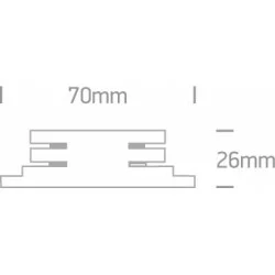 ONE LIGHT 3-phase straight connector, white, 41008A/W