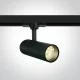ONE LIGHT gaismeklis uzstādāms uz 3-fāžu sliedes 10W track spot ar COB LED, melns, 900lm, 3000K, 65642AT/B/W