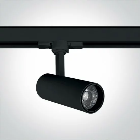 ONE LIGHT gaismeklis uzstādāms uz 3-fāžu sliedes 10W track spot ar COB LED, melns, 900lm, 4000K, 65642AT/B/C
