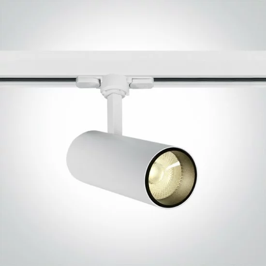 ONE LIGHT Spot für Hochvolt-Stromschiene 3-Phasen 10W, COB LED, Weiss, 900lm, 3000K, 65642AT/W/W