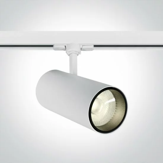 ONE LIGHT Spot für Hochvolt-Stromschiene 3-Phasen 30W, COB LED, 2400lm, Weiss, 2700lm, 4000K, 65642CT/W/C