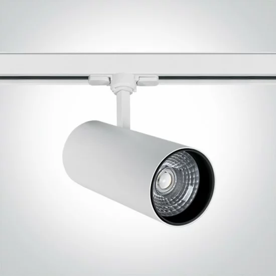 ONE LIGHT Spot für Hochvolt-Stromschiene 3-Phasen 30W, COB LED, 2400lm, Weiss, 2700lm, 4000K, 65642CT/W/C