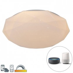 QAZQA Smart dimmable ceiling Lamp with LED RGB, 48W, 3600lm, compatible with Alexa and Google Home, Emma 103952