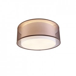 QAZQA Ceiling Lamp 3xE14x40W, Brown with White, Drum Duo 104412