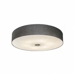 QAZQA Ceiling Lamp 6xE27x40W, grey, Drum Jute 91174