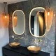 QAZQA Iluminacion mirror with LED light and touch switch copper 104523 QAZQA Iluminacion mirror with LED light and touch switch copper 104523