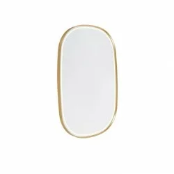 QAZQA Iluminacion mirror with LED light and touch switch gold 102426