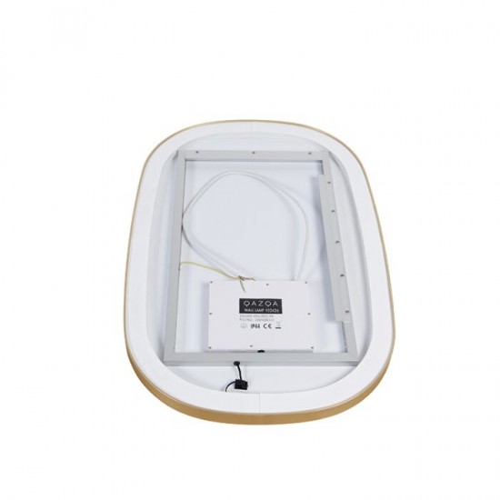 QAZQA Iluminacion mirror with LED light and touch switch gold 102426