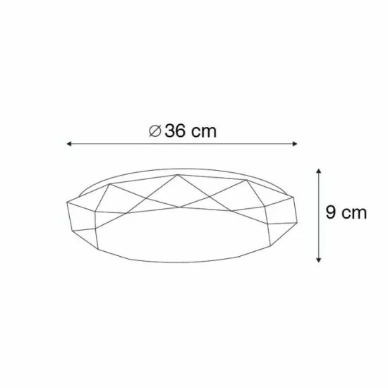 QAZQA Smart dimmable LED ceiling Lamp, 24W, 1800lm, compatible with Alexa and Google Home, Emma 103951 QAZQA Smart dimmable LED ceiling Lamp, 24W, 1800lm, compatible with Alexa and Google Home, Emma 103951