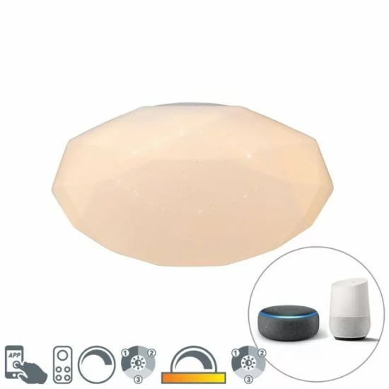 QAZQA Smart dimmable LED ceiling Lamp, 24W, 1800lm, compatible with Alexa and Google Home, Emma 103951 QAZQA Smart dimmable LED ceiling Lamp, 24W, 1800lm, compatible with Alexa and Google Home, Emma 103951
