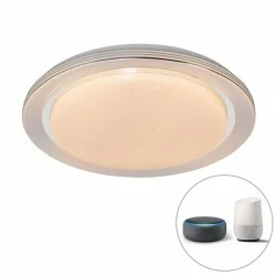 QAZQA Smart dimmable ceiling Lamp with LED RGB, 48W, 3600lm, compatible with Alexa and Google Home, Jochem 103957