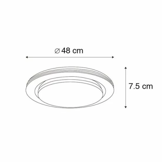 QAZQA Smart dimmable ceiling Lamp with LED RGB, 48W, 3600lm, compatible with Alexa and Google Home, Jochem 103957