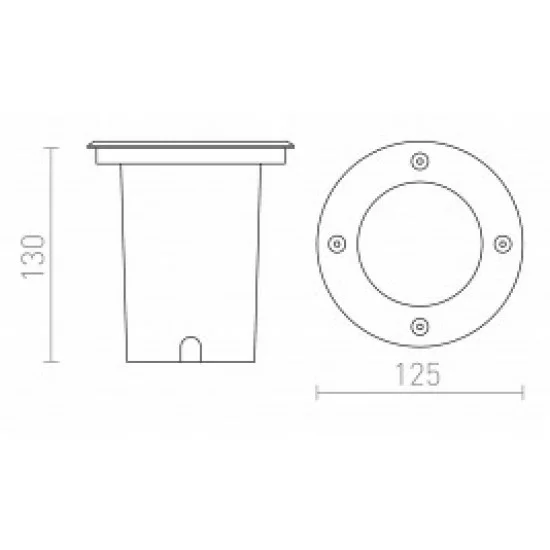 RENDL Recessed outdoor light RIZZ R 125 LED, 7W, IP67, 3000K, 46°, R11961 RENDL Recessed outdoor light RIZZ R 125 LED, 7W, IP67, 3000K, 46°, R11961