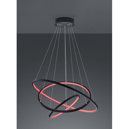 TRIO-lighting smart dimmable pendant lamp LED 78W, 9200lm, 3000-6000K, Anthracite, WiZ App, AARON – 352710342