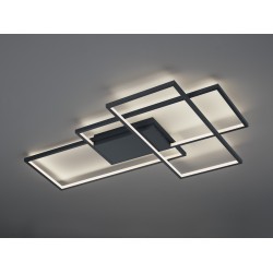 TRIO-lighting smart dimmable ceiling lamp LED 39W, 4500lm, 3000K - 6000K, Anthracite, WiZ App, THIAGO – 652690342