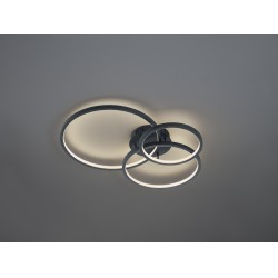 TRIO-lighting smart dimmable ceiling lamp LED 36.5W, 4200lm, 3000-6000K, Anthracite, WiZ App, AARON – 652710342