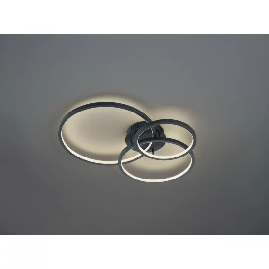 TRIO-lighting smart dimmable ceiling lamp LED 36.5W, 4200lm, 3000-6000K, Anthracite, WiZ App, AARON – 652710342 TRIO-lighting smart dimmable ceiling lamp LED 36.5W, 4200lm, 3000-6000K, Anthracite, WiZ App, AARON – 652710342