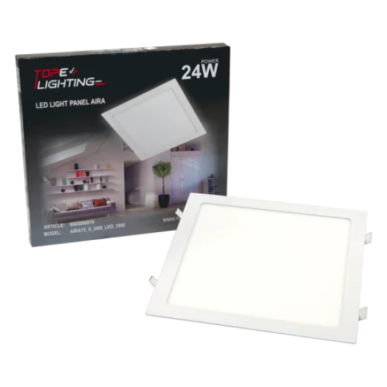 TOPE LIGHTING Iebūvējams LED gaismeklis kvadrāts, AIRA 24W, 3000K, 1517lm 6003000010