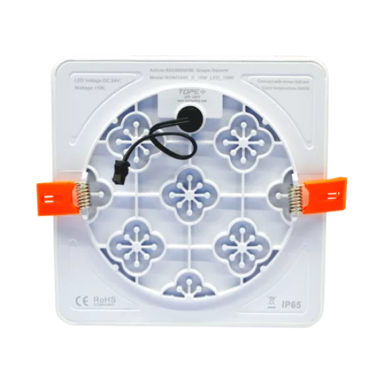 TOPE LIGHTING Iebūvējams kvadrāts LED gaismeklis, RONDA 15W, 3000K, 999lm 6003000038 TOPE LIGHTING Iebūvējams kvadrāts LED gaismeklis, RONDA 15W, 3000K, 999lm 6003000038