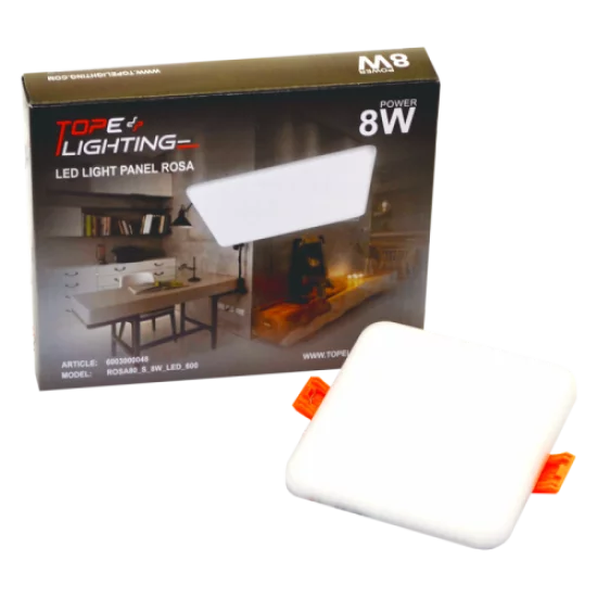 TOPE LIGHTING Встраиваемый квадратный светодиодный светильник ROSA 8W, 4000K, 645lm 6003000048