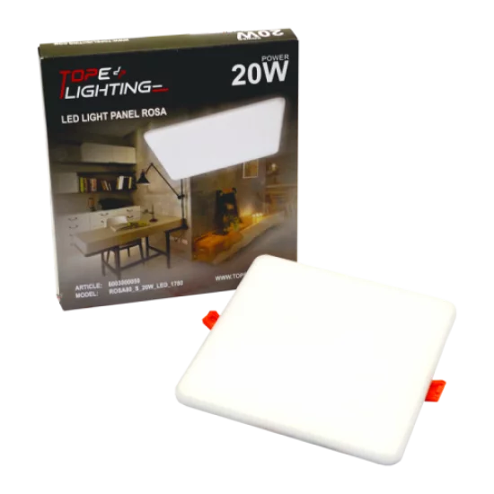 TOPE LIGHTING Встраиваемый квадратный светодиодный светильник Аварийный блок ROSA 20W, 4000K, 1790lm 6003200050 TOPE LIGHTING Встраиваемый квадратный светодиодный светильник Аварийный блок ROSA 20W, 4000K, 1790lm 6003200050