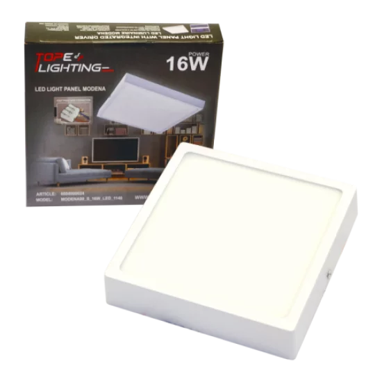 TOPE LIGHTING LED-Flächenleuchte Quadrat MODENA 16W, 4000K, 1168lm 6004000024 TOPE LIGHTING LED-Flächenleuchte Quadrat MODENA 16W, 4000K, 1168lm 6004000024