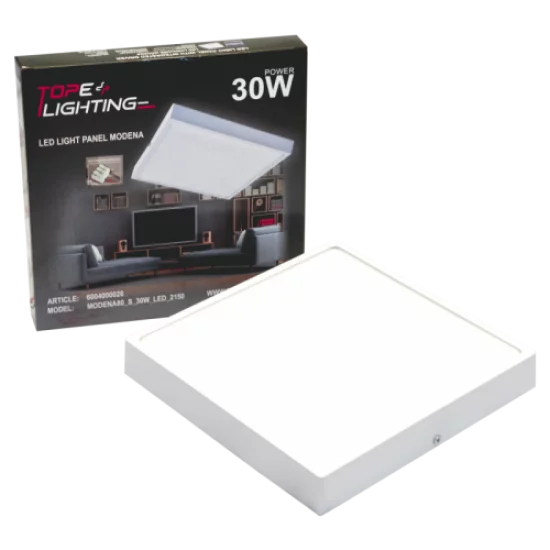 TOPE LIGHTING Virsapmetuma LED gaismeklis kvadrāts, MODENA 30W, 4000K, 2147lm 6004000026 TOPE LIGHTING Virsapmetuma LED gaismeklis kvadrāts, MODENA 30W, 4000K, 2147lm 6004000026