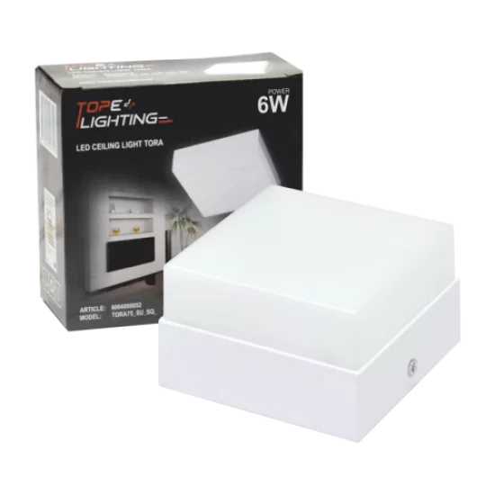 TOPE LIGHTING CEILING LED LIGHT SQUARE TORA 6W, 3000K, 409lm 6004000051 TOPE LIGHTING CEILING LED LIGHT SQUARE TORA 6W, 3000K, 409lm 6004000051