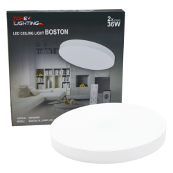 Topelighting smart dimmable ceiling lamp LED 2x36W, 5681lm, 3000-6500K, White, App, BOSTON – 6004000082