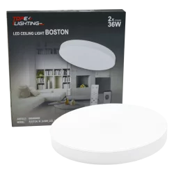 Topelighting smart dimmable ceiling lamp LED 2x36W, 5681lm, 3000-6500K, White, App, BOSTON – 6004000082
