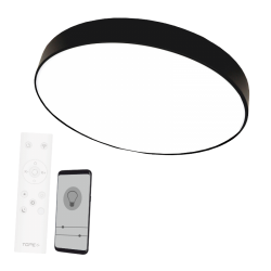 Topelighting smart dimmable ceiling lamp LED 2x36W, 5681lm, 3000-6500K, black, App, BOSTON – 6004000084