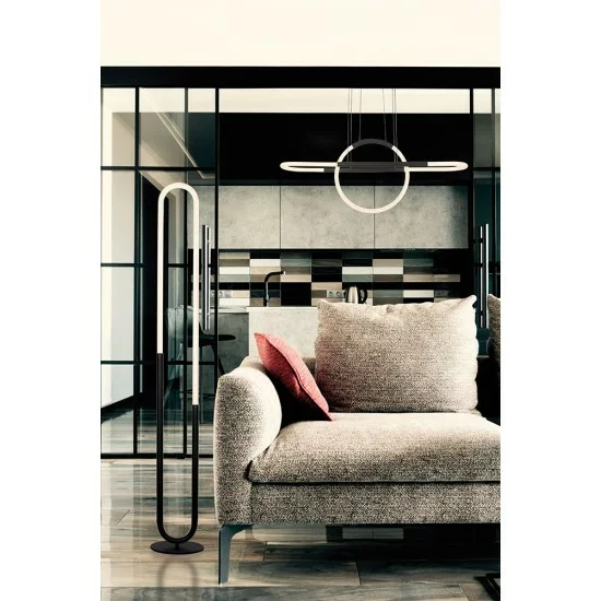 Viokef Floor Lamp Girotondo, LED, 20W, 1600lm, IP20, black and white, 4250100 Viokef Floor Lamp Girotondo, LED, 20W, 1600lm, IP20, black and white, 4250100