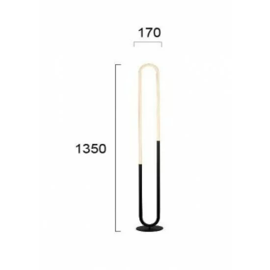 Viokef Floor Lamp Girotondo, LED, 20W, 1600lm, IP20, black and white, 4250100 Viokef Floor Lamp Girotondo, LED, 20W, 1600lm, IP20, black and white, 4250100