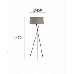 Viokef Floor Light 1xE27x70W, grey, Martha, 4127600