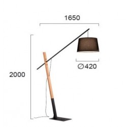Viokef Floor Light 1xE27x60W, black, Crane, 4204100