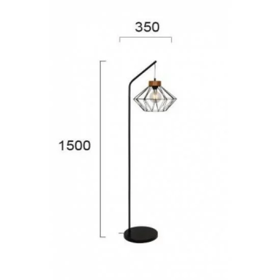 Viokef Floor Light 1xE27x70W, black, Vega, 4254200 Viokef Floor Light 1xE27x70W, black, Vega, 4254200