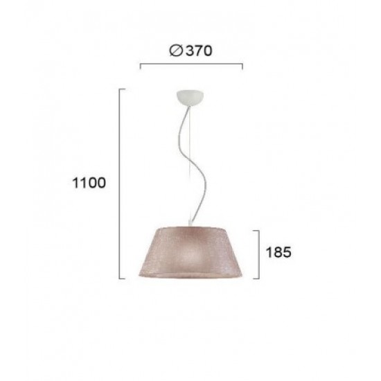 Viokef Pendant Lamp 1xE27x70W, Dusty Pink, Ester, 3090403