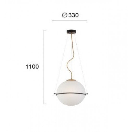 Viokef Pendant lamp 1xE27 CFL/LEDx12W, white with gold, Ferero, 3093800