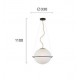 Viokef Pendant lamp 1xE27 CFL/LEDx12W, white with gold, Ferero, 3093800