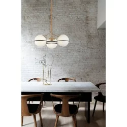 Viokef Pendant lamp 3xE27 CFL/LEDx12W, white with gold, Ferero, 3093900