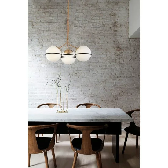 Viokef Pendant lamp 3xE27 CFL/LEDx12W, white with gold, Ferero, 3093900 Viokef Pendant lamp 3xE27 CFL/LEDx12W, white with gold, Ferero, 3093900